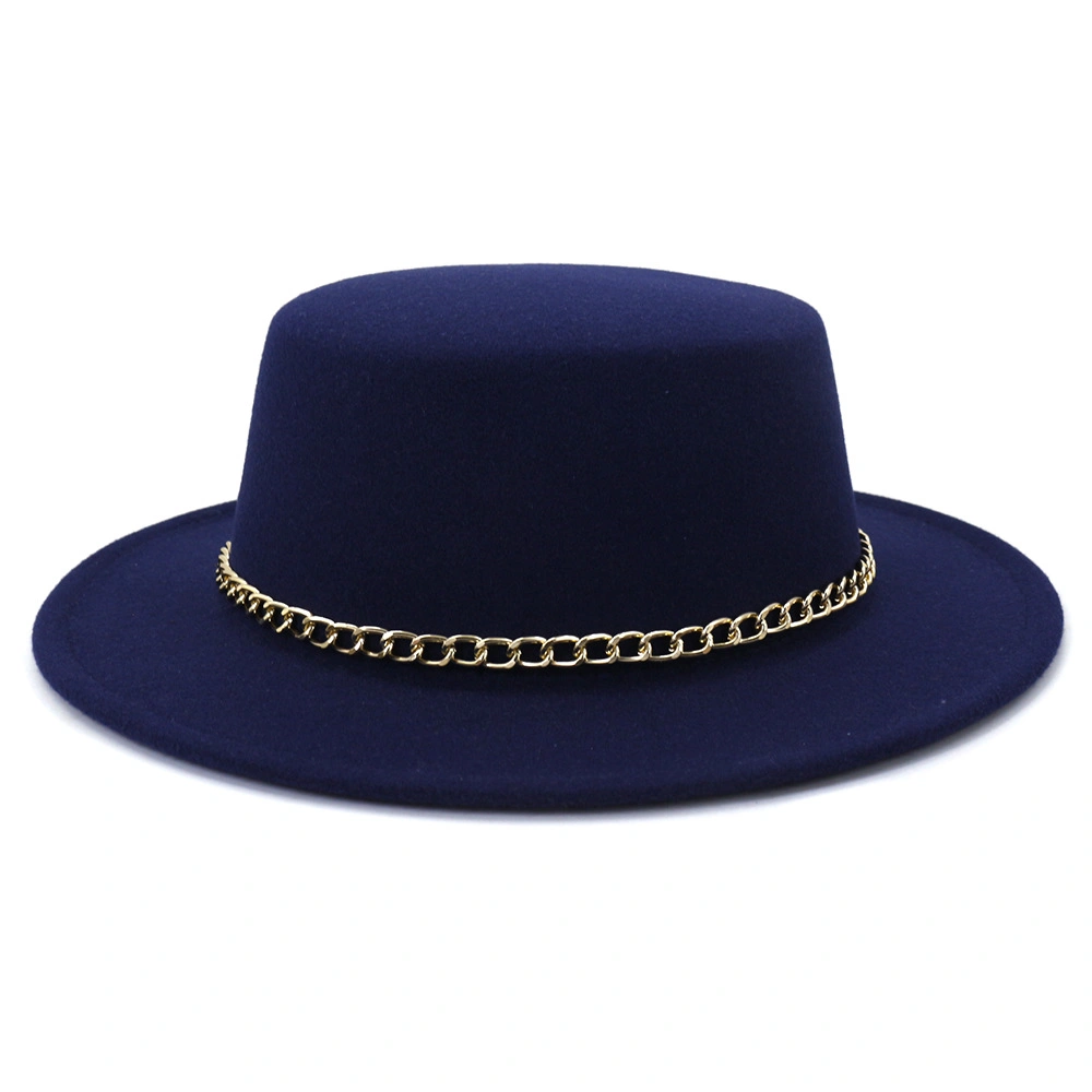 Fashion Hat Wide Brim Fedora Hats for Women and Men Classic Felt Panama Hat Dress Hat with Belt Buckle