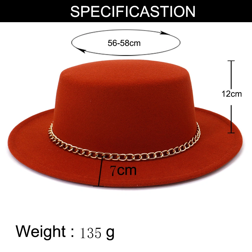 Fashion Hat Wide Brim Fedora Hats for Women and Men Classic Felt Panama Hat Dress Hat with Belt Buckle