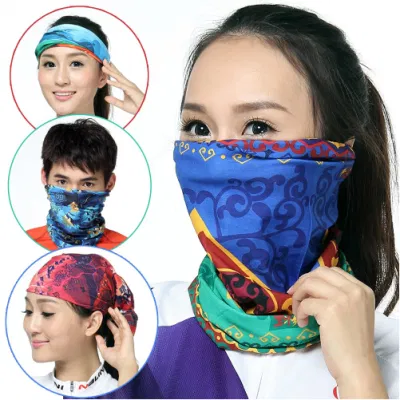 Sublimation Custom Printed Multifunctional Polyester Microfiber Seamless Fishing Neck Tube Scarf Biker Bandanas