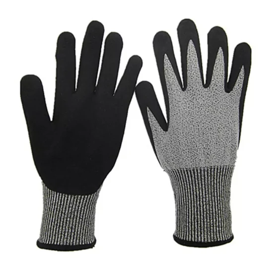 Wholesale Kitchen Nitrile PU Coated Level 5 Protective Cut Resistant Induatrial Work Safety Gloves