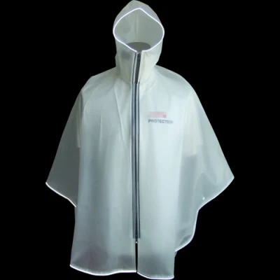 TPU Rain Poncho with Breathable and 100% Waterproof